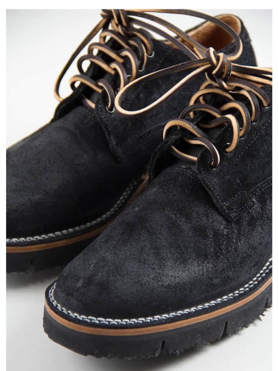 Viberg Derby Calf Suede Shoe Black Size 8.5 US 7.5 Brand Luxury Handmade Viberg Derby Calf Suede Shoe Black Size 8.5 US 7.5 Brand  main image 3